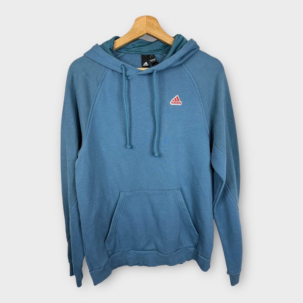 Adidas Mens size Small BTS RIB Hoodie Orbit Indigo Pullover Hoodie